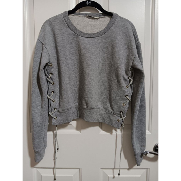 Ragdoll! Edgy Side Laced Sweatshirt with Embrodierd Stich Detail Well Made C/P - Picture 12 of 14